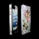 Wholesale iPhone 5S 5 3D Clear Crystal Diamond Case (Pink Flower)